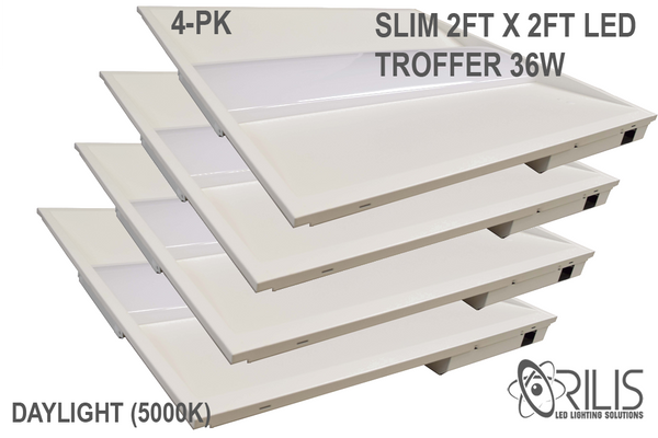 2 Ft x 2 Ft Slim Integrated LED 36W Dimmable Architectural Troffer- 4500 Lumens- DLC - ETL