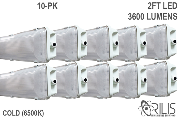 2 Ft. 36W 6500K Integrated LED Water Vapor Tight Lighting Fixture