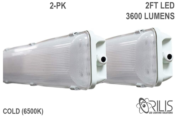 2 Ft. 36W 6500K Integrated LED Water Vapor Tight Lighting Fixture