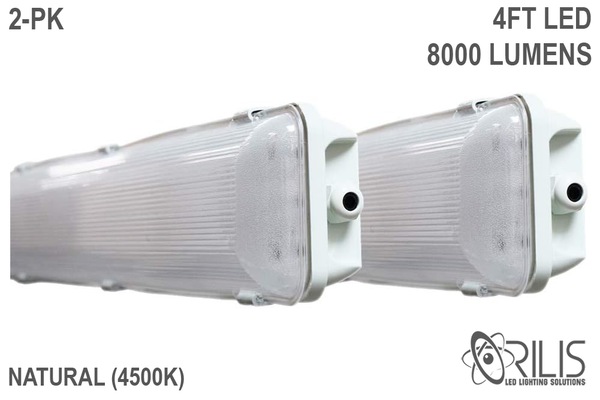 4 Ft. 72W 4500K Integrated LED Water Vapor Tight Lighting Fixture W/ Detachable LED Strips