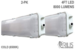 4 Ft. 72W 6500K Integrated LED Water Vapor Tight Lighting Fixture W/ Detachable LED Strips