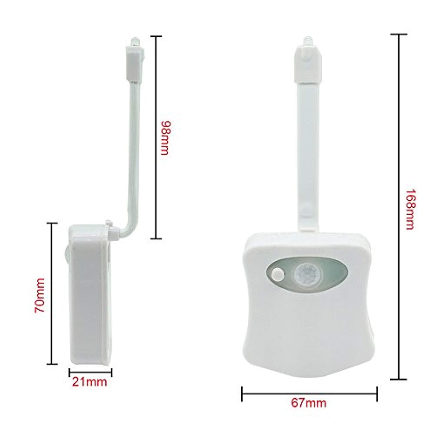 Motion Sensor LED Toilet Night Light Komire Light Detection Motion Activated Toilet Light with 8-Color Changing Battery Operated Waterproof