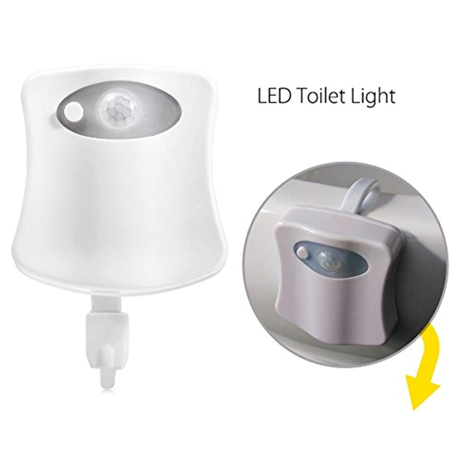 1pc 8-color Motion Sensor Led Toilet Bowl Night Light For Home