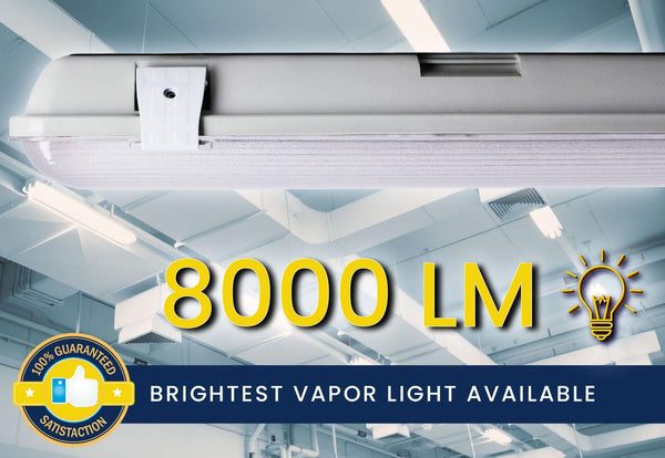 4 Ft. 72W 6500K Integrated LED Water Vapor Tight Lighting Fixture W/ Detachable LED Strips