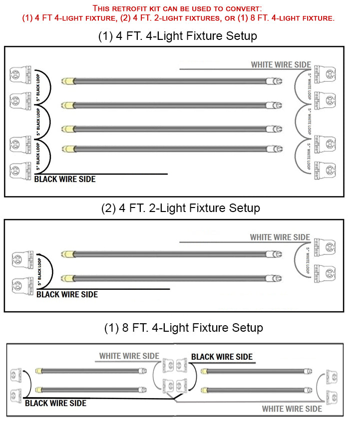 Fluorescent To Led Conversion Chart Toggled T8/T12, 8ft. To 4 Ft.