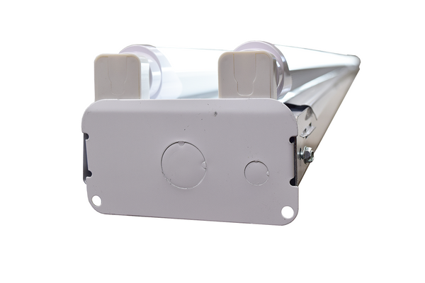 8 Ft. 88W White Flush Mount Commercial Hardwired Ceiling Fixture + (4) LED T8 Tubes