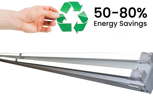 8 Ft. 88W White Flush Mount Commercial Hardwired Ceiling Fixture + (4) LED T8 Tubes