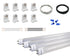 4 Light Fluorescent to LED Retrofit Conversion Kit +(4) LED Single-Ended T8 Tubes