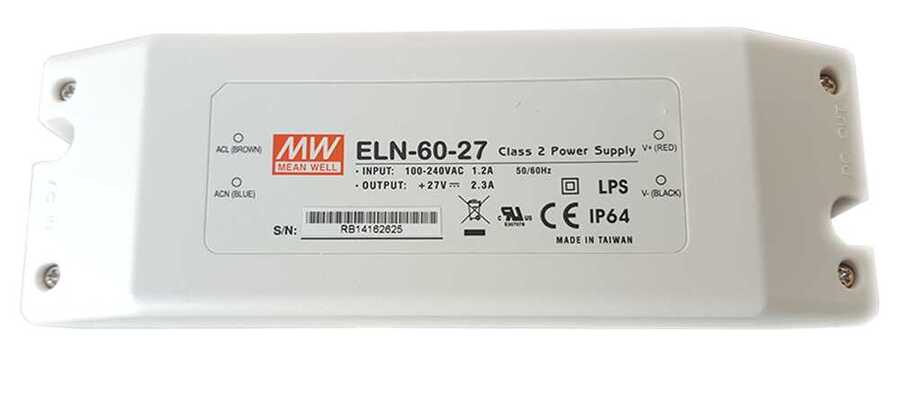 Meanwell LED Driver ELN-60-27-Class 2 Power Supply