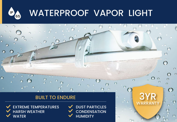 4 Ft. 72W 6500K Integrated LED Water Vapor Tight Lighting Fixture W/ Detachable LED Strips